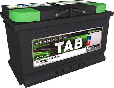 TAB AGM startbatteri 12v 80ah +h