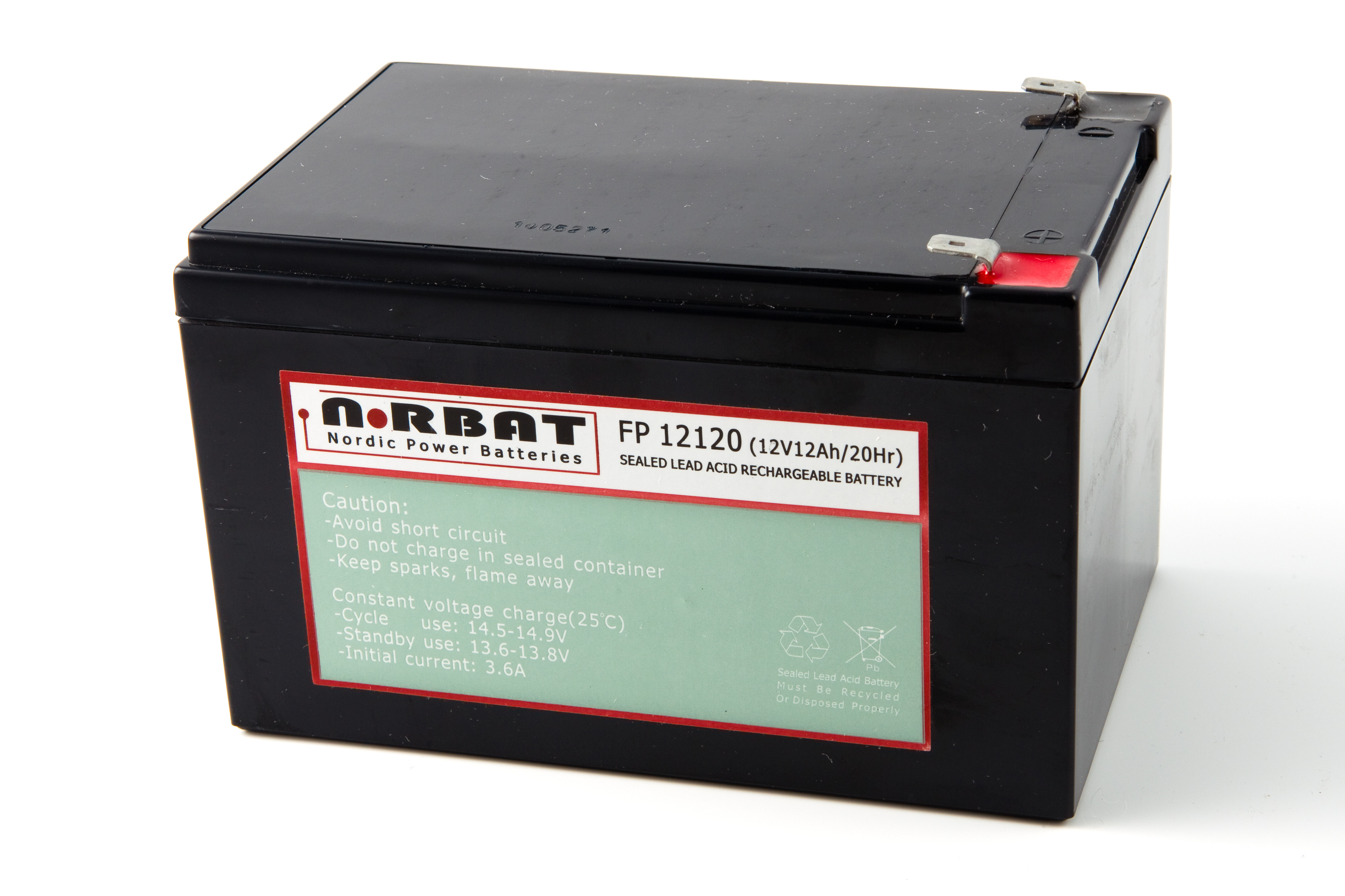 Norbat AGM batteri 12v 12ah