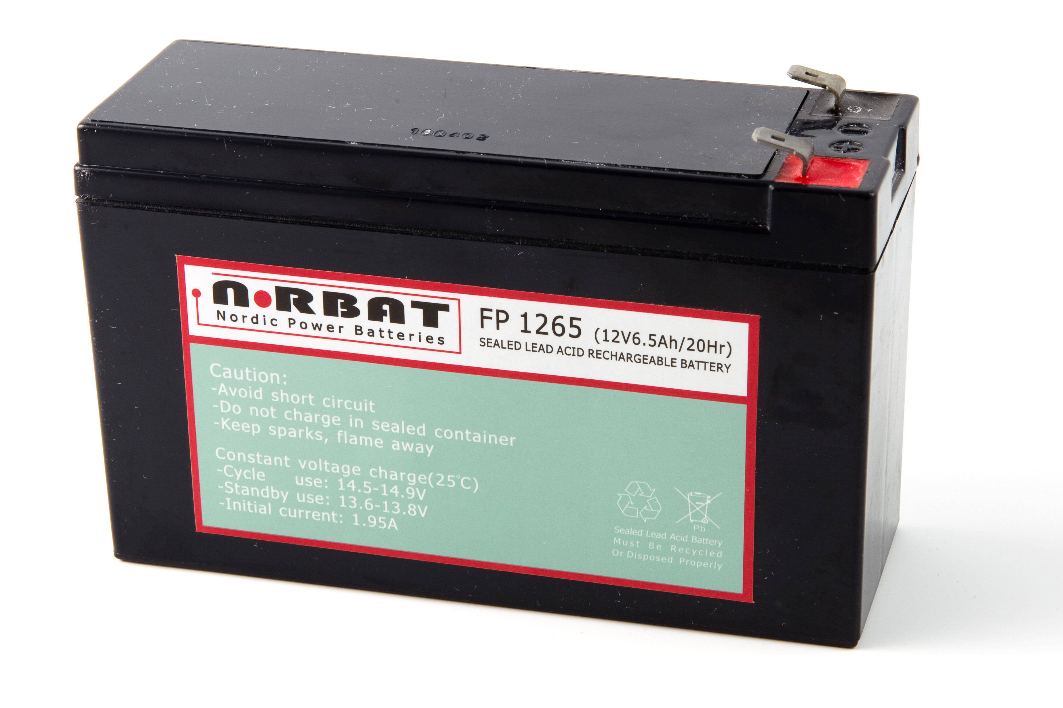Norbat AGM batteri 12v 6,5ah